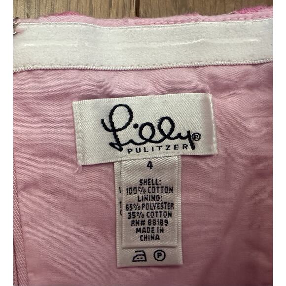 Lilly Pulitzer Sienna Kentucky Eyelet Pink Women’s Strapless Dress 4 Floral EUC - Picture 5 of 7